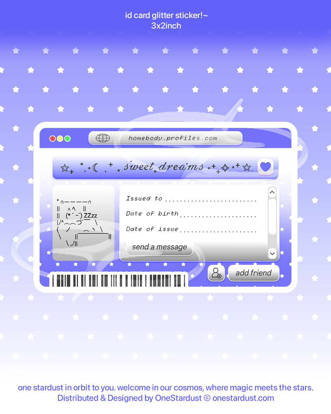Id Card Glitter Sticker