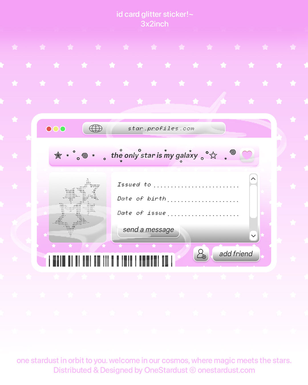 Id Card Glitter Sticker