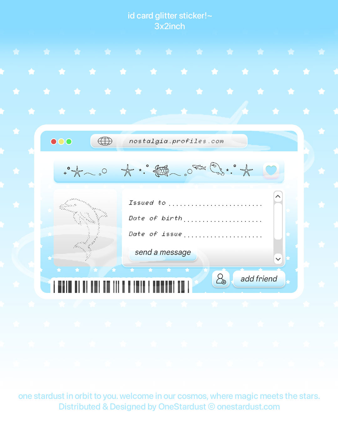 Id Card Glitter Sticker
