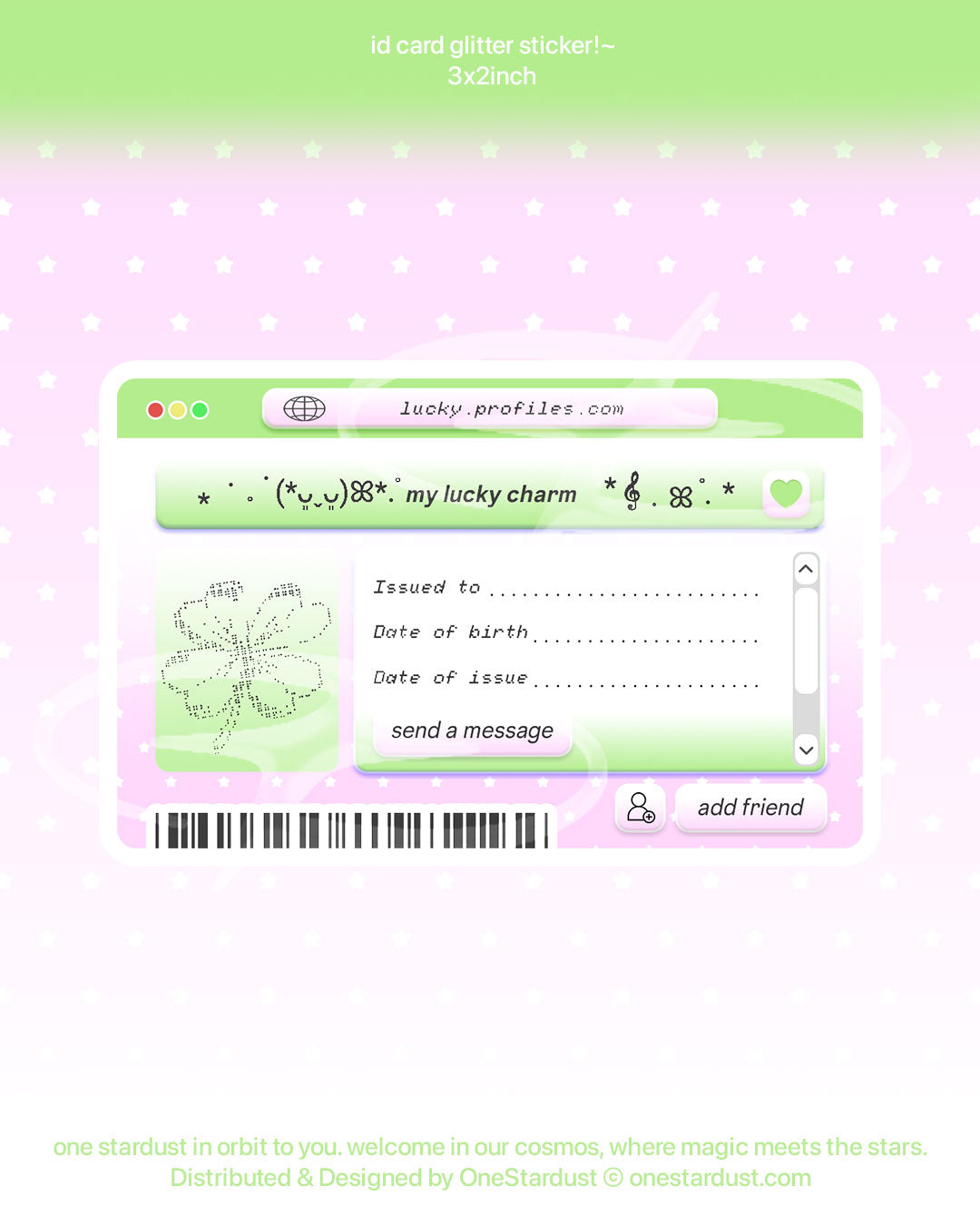Id Card Glitter Sticker