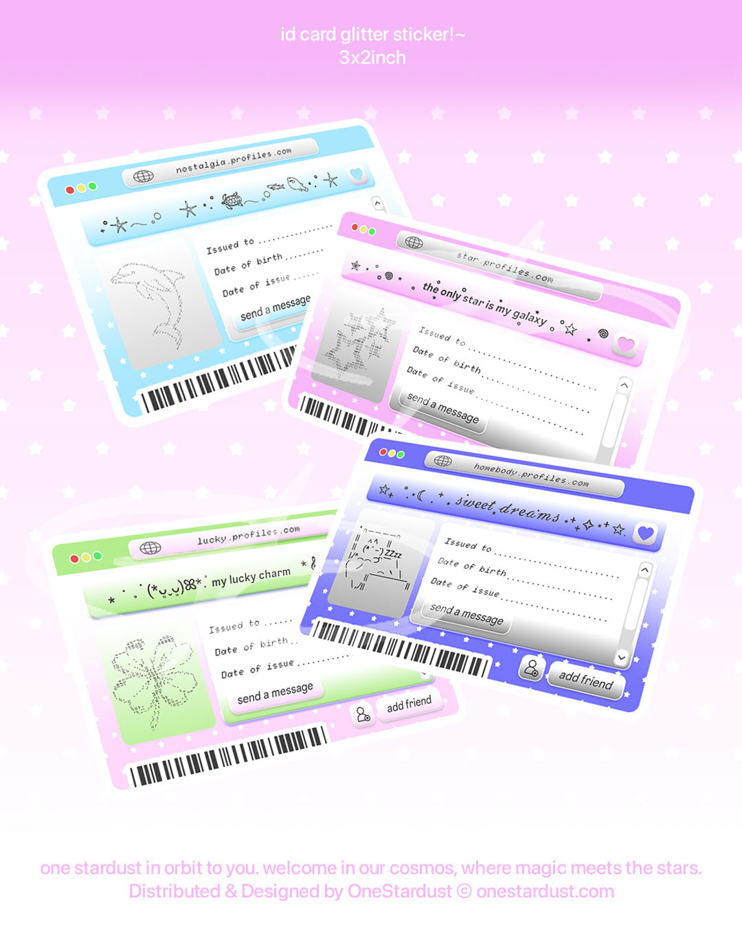 Id Card Glitter Sticker