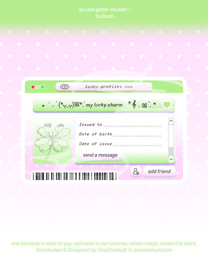 Id Card Glitter Sticker