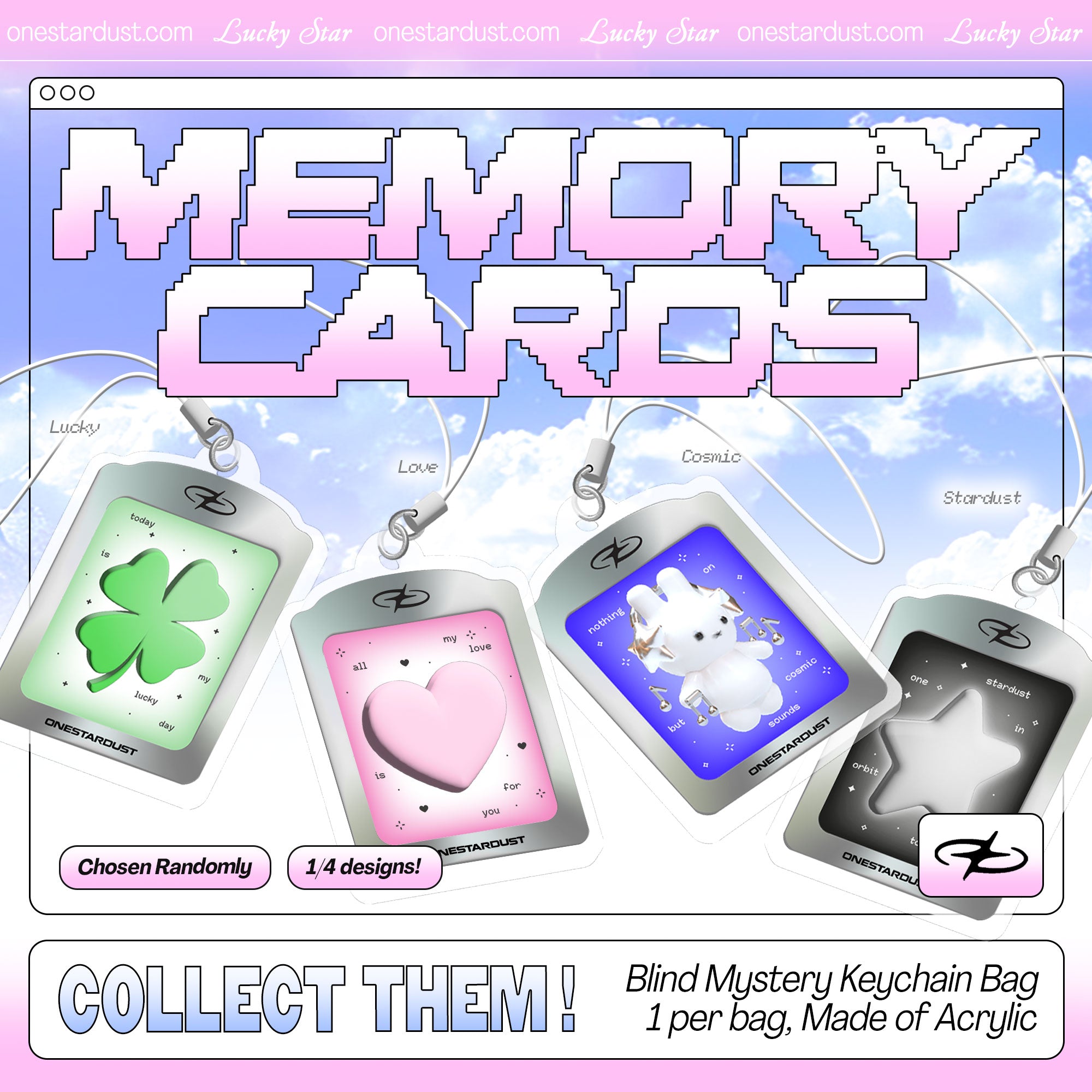 Memory Cards Blind Mystery Keychain Bag – onestardust
