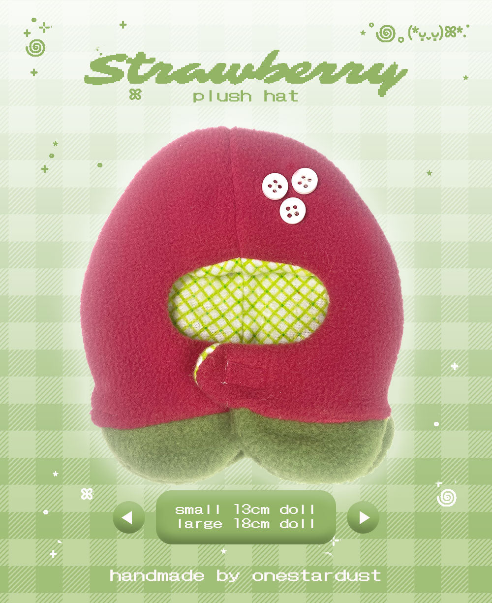 Red Strawberry Hat Plush 🍓 {handmade}