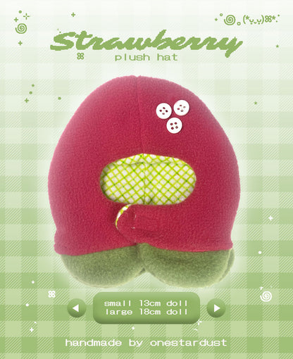 Red Strawberry Hat Plush 🍓 {handmade}