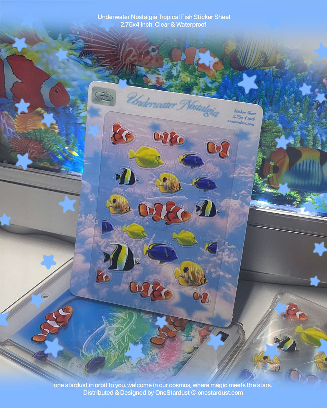 Underwater Nostalgia Tropical Fish Sticker Sheet